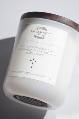 IN LOVING MEMORY CANDLE - (BLACK WRITING)