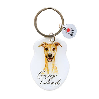 GREYHOUND PET KEYRING