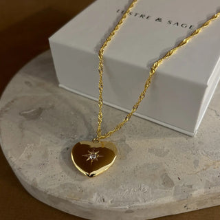 MELODY HEART 18k GOLD PLATED NECKLACE