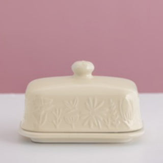 IN THE MEADOW CREAM BUTTER DISH 9 X 15.6 X 10.6CM