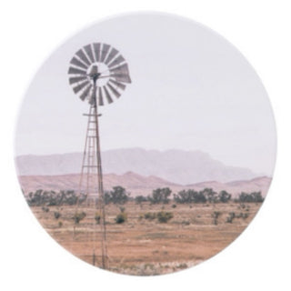 RUSTIC MEADOW WINDMILL CERAMIC COASTER