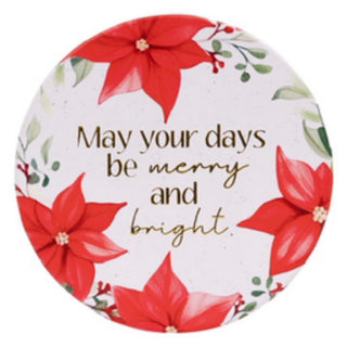 CHRISTMAS MERRY AND BRIGHT CERAMIC COASTER