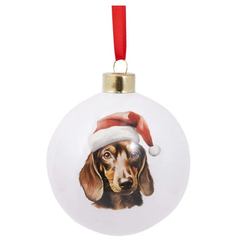 DACHSHUND ROUND BAUBLE