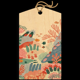 Colourful Corals Wood Gift Tag