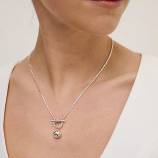 LUNA TOGGLE STIRLKING SILVER PLATED NECKLACE