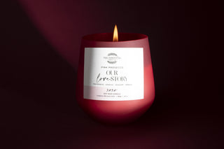 PINK PROSECCO CANDLE - OUR LOVE STORY - ANY 2 FOR $60