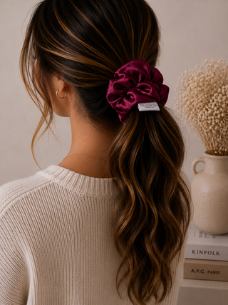 BURGUNDY VELVET SCRUNCHIE