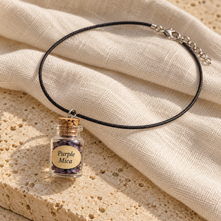 GLASS JAR CRYSTAL CHIP NECKLACE