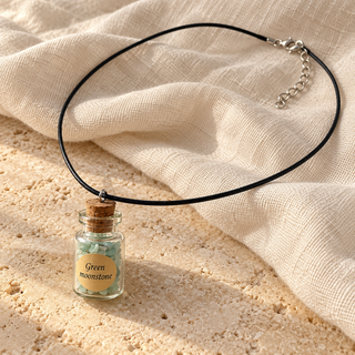 GLASS JAR CRYSTAL CHIP NECKLACE