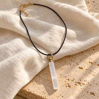 SQUARE SELENITE CRYSTAL NECKLACE