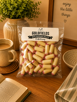 RASPBERRY BULLETS - WHITE CHOCOLATE