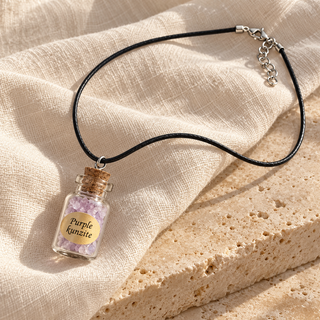 GLASS JAR CRYSTAL CHIP NECKLACE