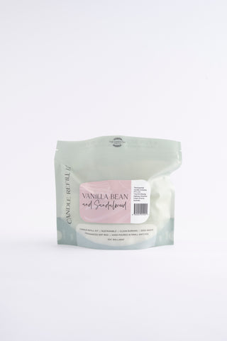 VANILLA BEAN AND SANDALWOOD CANDLE REFILL KIT
