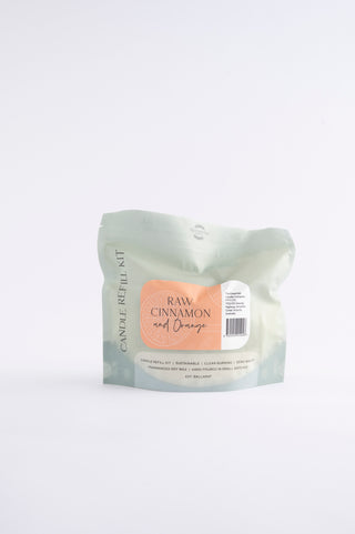 RAW CINNAMON AND ORANGE CANDLE REFILL KIT