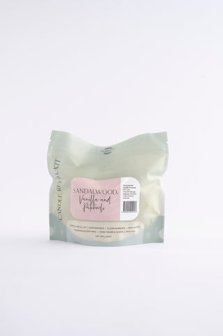 SANDALWOOD VANILLA AND PATCHOULI CANDLE REFILL KIT