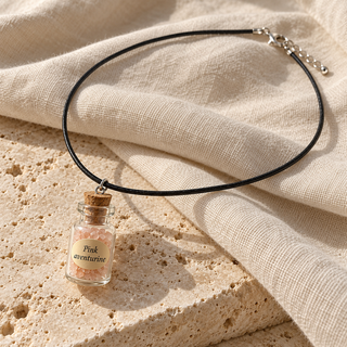 GLASS JAR CRYSTAL CHIP NECKLACE