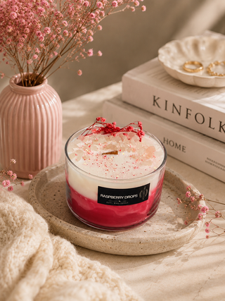 RASPBERRY DROPS BOHO CANDLE