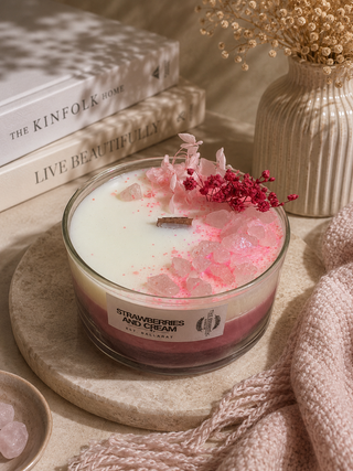 STRAWBERRIES AND CREAM - BOHO CANDLE