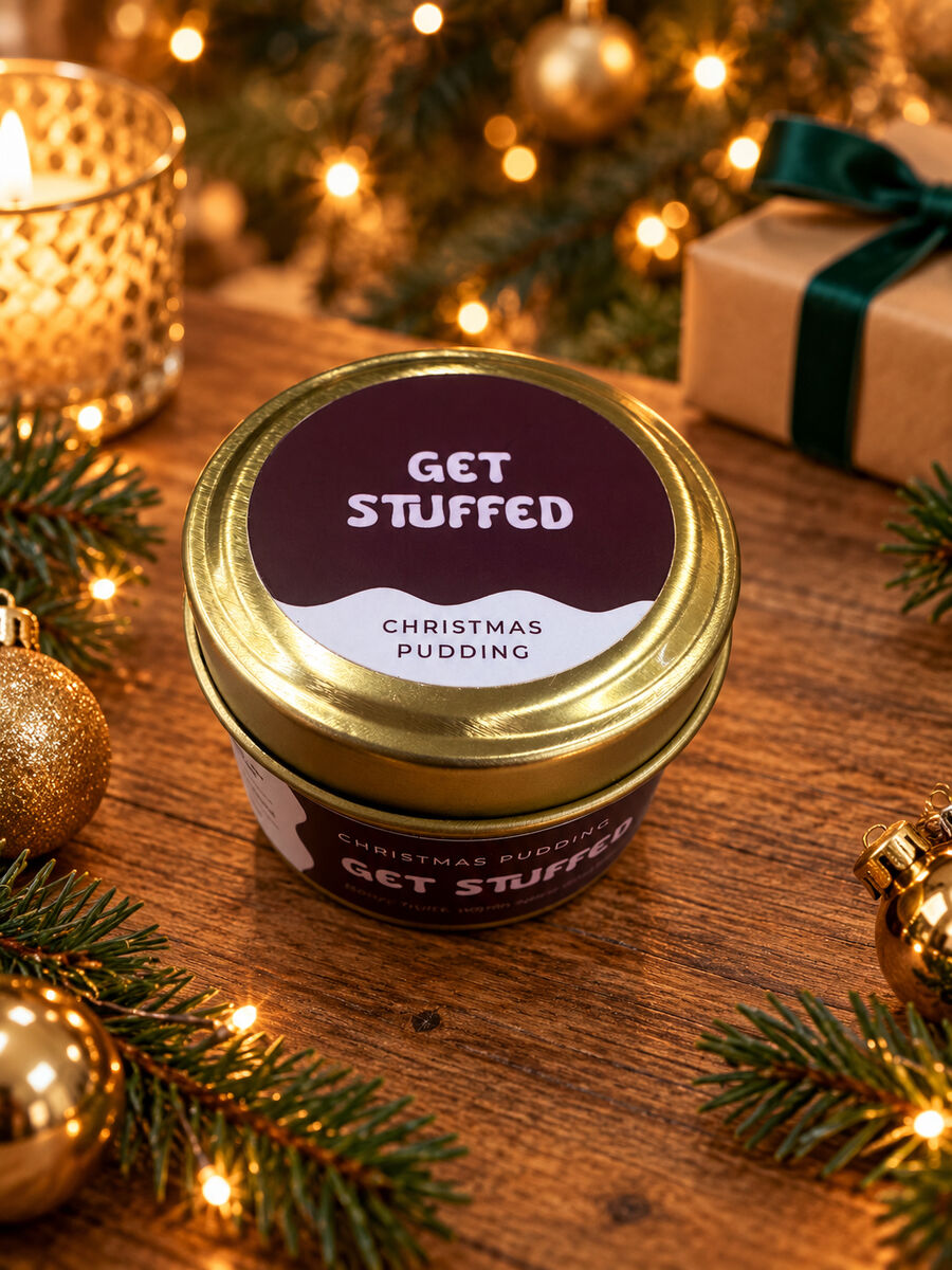 Get Stuffed – Christmas Pudding mini candle