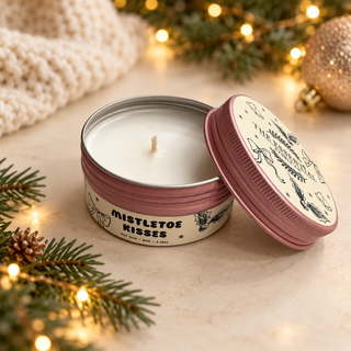 MISTLETOE KISSES CHRISTMAS TIN