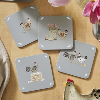 HEN HOUSE ANE SET OF 4 COASTERS