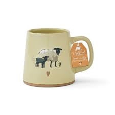 HIGHLAND SHEEP - REVERSE CONICAL MUG SAGE