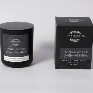 SANDALWOOD, VANILLA AND PATCHOULI  - WOOD WICK CANDLE