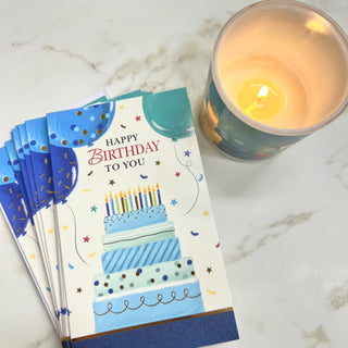 HAPPY BIRTHDAY TO YOU WITH BLUE CAKE CARD
