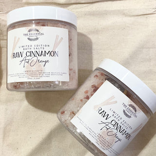 SALE PRICE BATH SALT TUB - RAW CINNAMON AND ORANGE