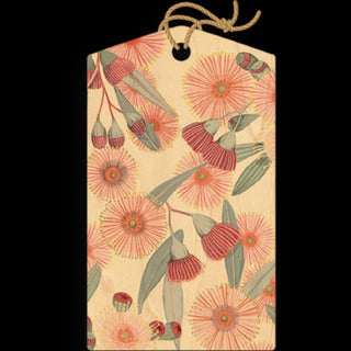 Red Eucalyptus Burst Wood Gift Tag