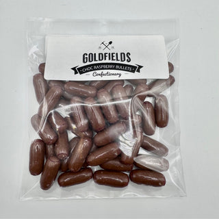 RASPBERRY BULLETS MILK CHOCOLATE
