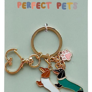 SAUSAGE DOG KEYRING COLOURFUL