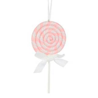 HOLLY & IVY LIGHT PINK SWIRL HANGING LOLLIPOP