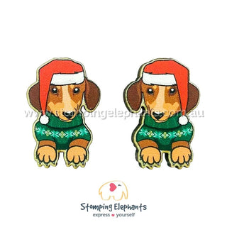DACHIE BROWN MERRY CHRISTMAS EARRINGS