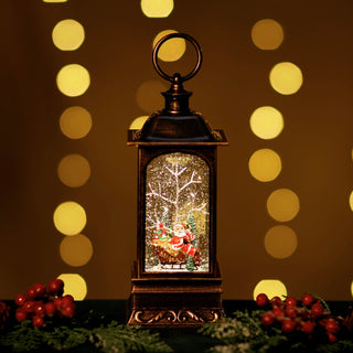 SNOWING MALTA LANTERN W/ SANTA