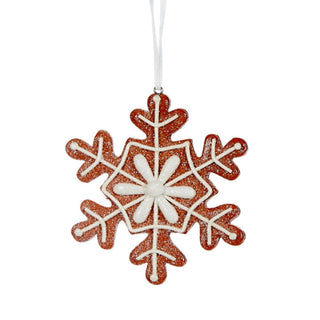 piped snowflake gingerbread hanging