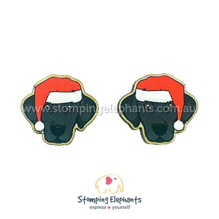 LABRADOR BLACK CHRISTMAS EARRINGS