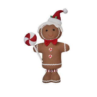 55CM STANDING MR GINGER BREAD WITH LOLIPOP