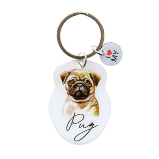 PUG PET KEYRING
