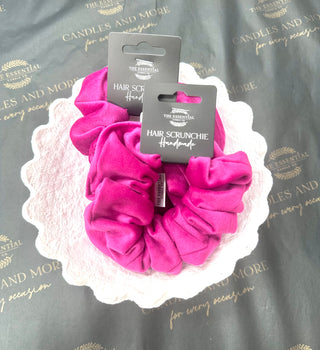 Velvet Neon Pink Scrunchie