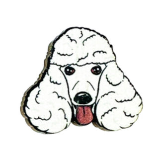 White poodle earrings