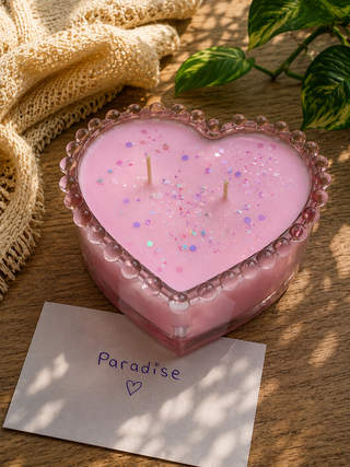 PARADISE  - LIGHT PINK HEART CANDLE