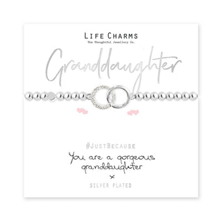 LIFE CHARMS JUST BECAUSE GRANDDAUGHTER BRACELET