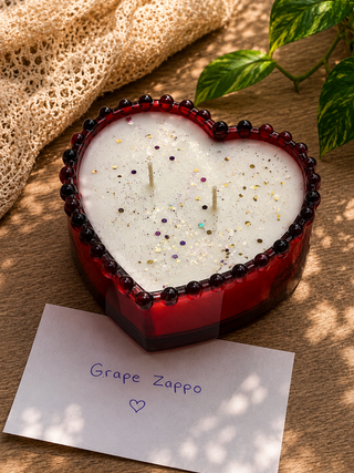 GRAPE ZAPPO - RED HEART CANDLE