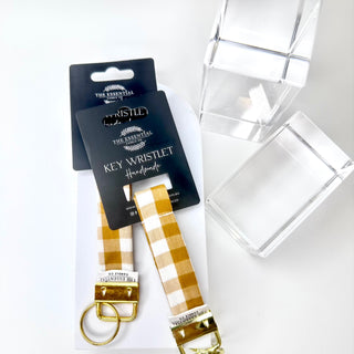 MUSTARD GINGHAM KEY WRISTLET