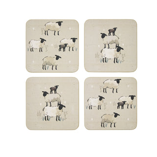 Set Of 4 Coasters Highland Sheep