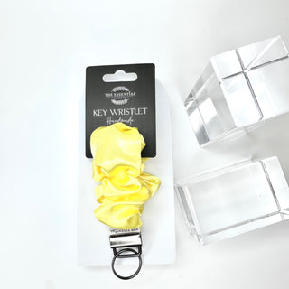 YELLOW SATIN SCRUNCHIE KEY WRISTLET