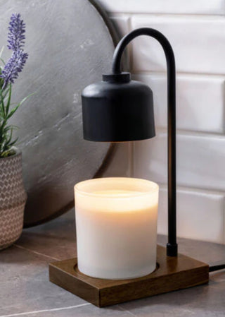 Black & Wood Arched Lamp