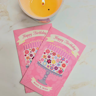 PINK HAPPY BIRTHDAY MAKE A WISH CARD