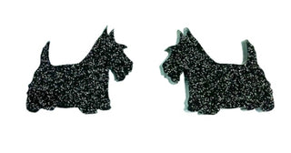 BLACK GLITTER SCOTTY STUDS